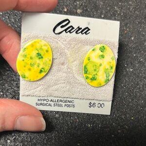 Kids Vibrant Yellow and Green Earrings